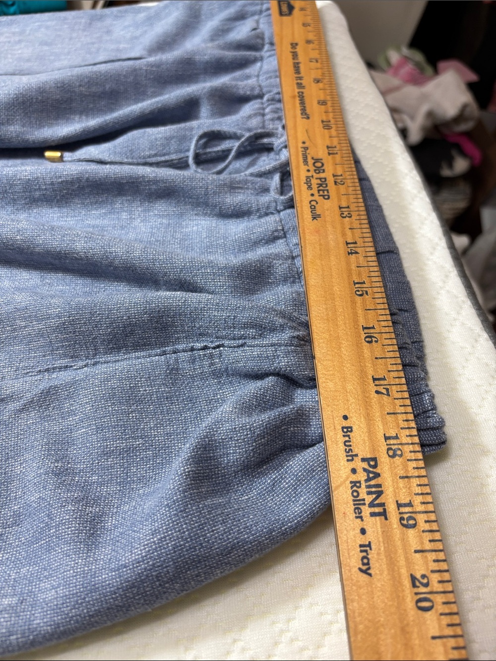 Ellen Tracy Light Blue Women’s Drawstring Linen-Blend Pants - Picture 11 of 13